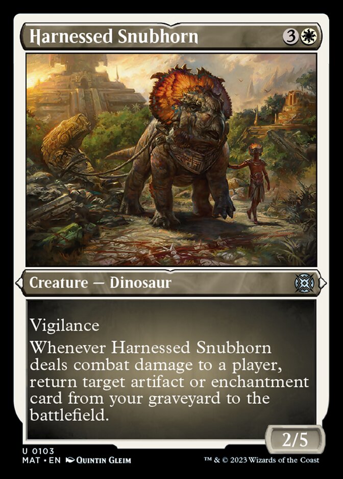 Harnessed Snubhorn (Foil Etched) [March of the Machine: The Aftermath] | Spectrum Games