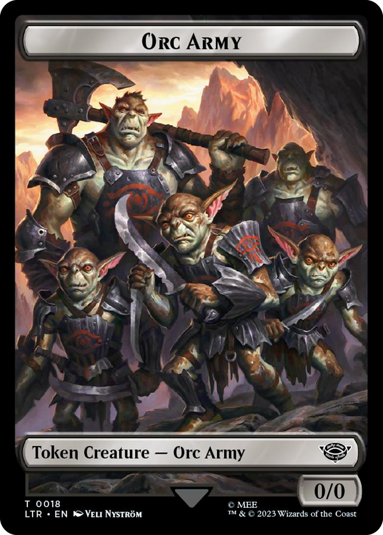 Orc Army (0018) // Food (0022) Double-Sided Token (Surge Foil) [The Lord of the Rings: Tales of Middle-Earth Tokens] | Spectrum Games