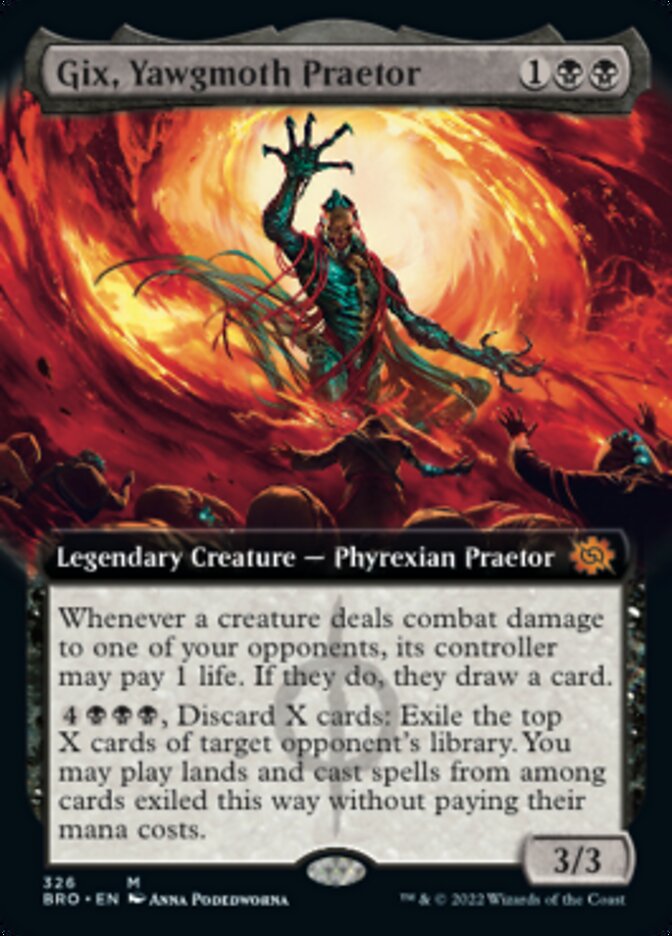 Gix, Yawgmoth Praetor (Extended Art) [The Brothers' War] | Spectrum Games