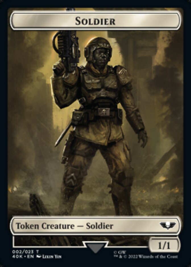 Soldier (002) // Zephyrim Double-sided Token (Surge Foil) [Universes Beyond: Warhammer 40,000 Tokens] | Spectrum Games