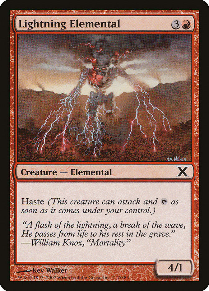 Lightning Elemental [Tenth Edition] | Spectrum Games