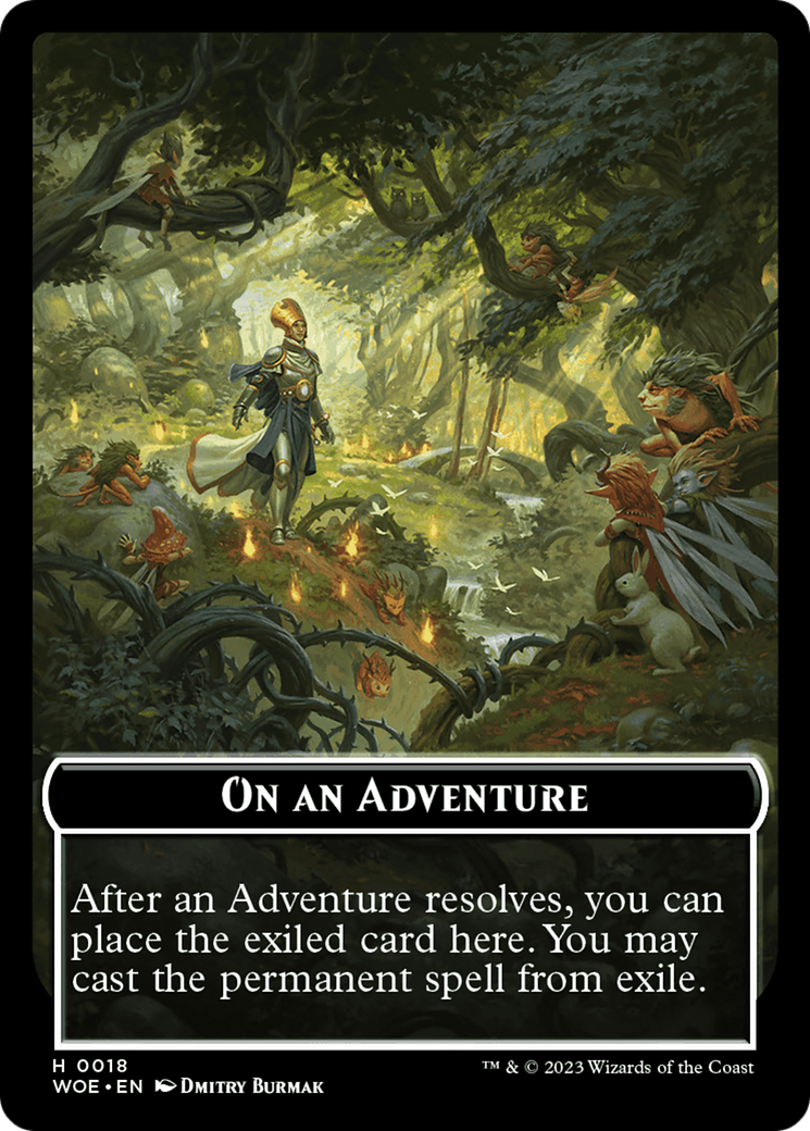 On an Adventure Emblem [Wilds of Eldraine Tokens] | Spectrum Games