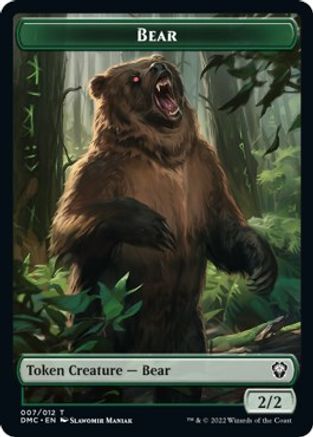 Kavu // Bear Double-sided Token [Dominaria United Commander Tokens] | Spectrum Games