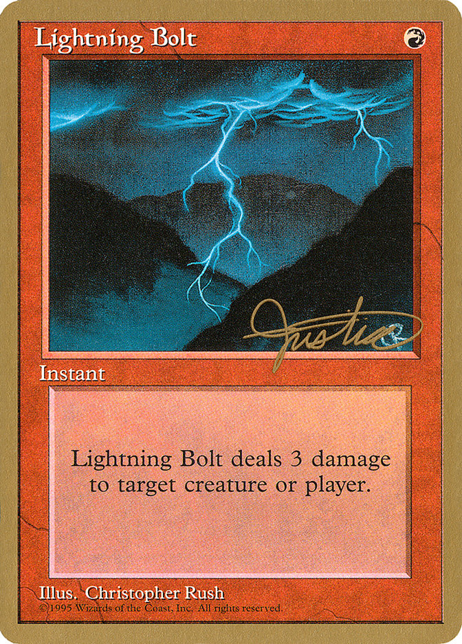 Lightning Bolt (Mark Justice) [Pro Tour Collector Set] | Spectrum Games