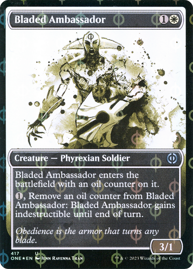 Bladed Ambassador (Showcase Ichor Step-and-Compleat Foil) [Phyrexia: All Will Be One] | Spectrum Games