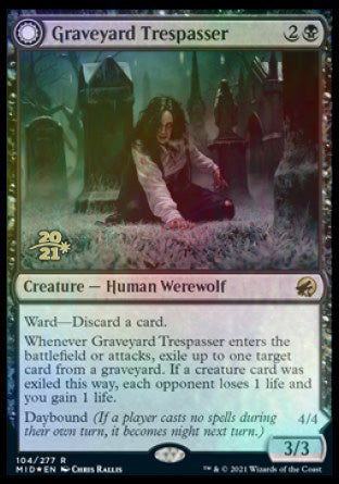 Graveyard Trespasser // Graveyard Glutton [Innistrad: Midnight Hunt Prerelease Promos] | Spectrum Games