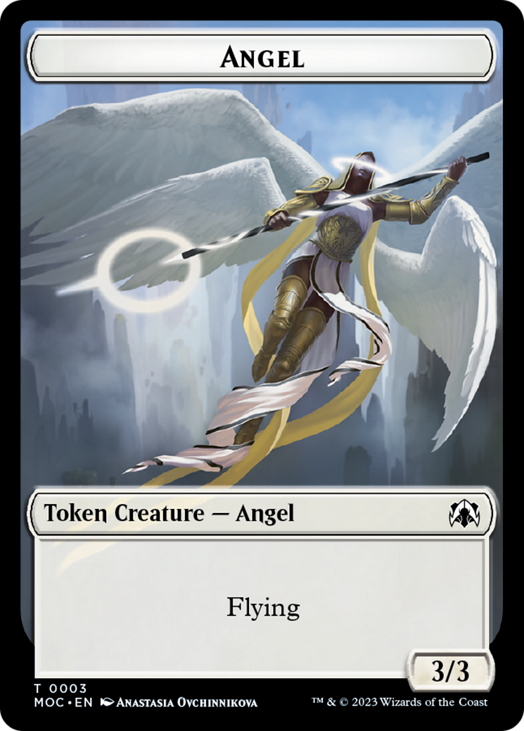 Angel (3) // Demon Double-Sided Token [March of the Machine Commander Tokens] | Spectrum Games