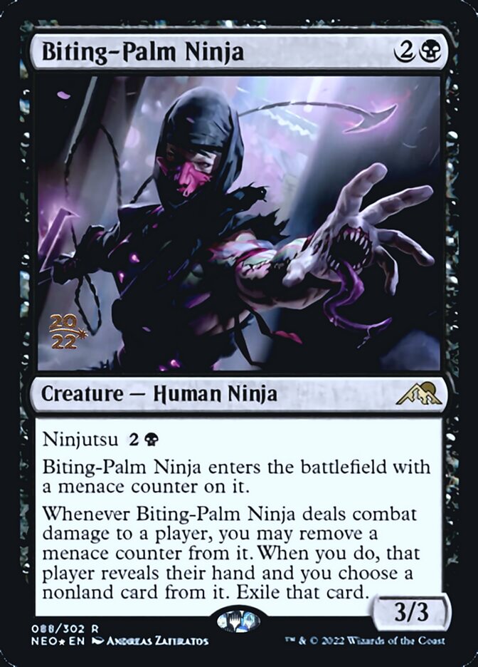 Biting-Palm Ninja [Kamigawa: Neon Dynasty Prerelease Promos] | Spectrum Games