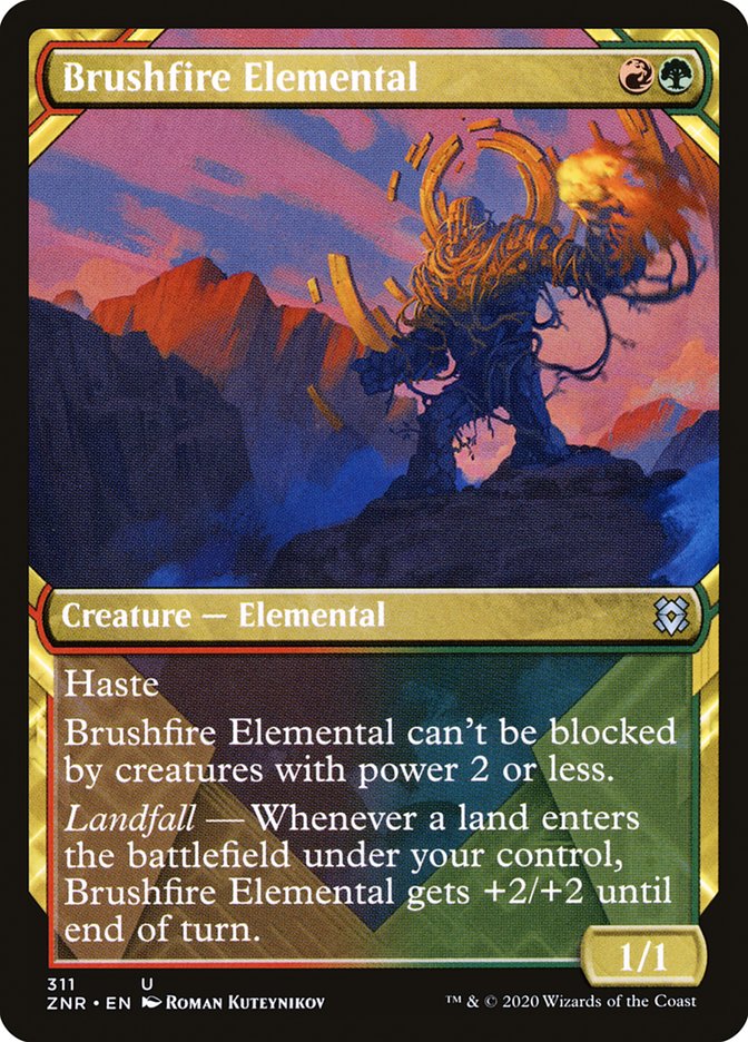 Brushfire Elemental (Showcase) [Zendikar Rising] | Spectrum Games