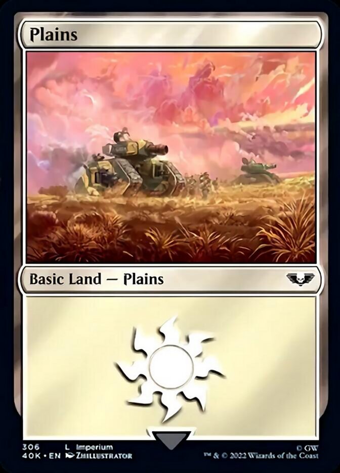 Plains (306) (Surge Foil) [Universes Beyond: Warhammer 40,000] | Spectrum Games