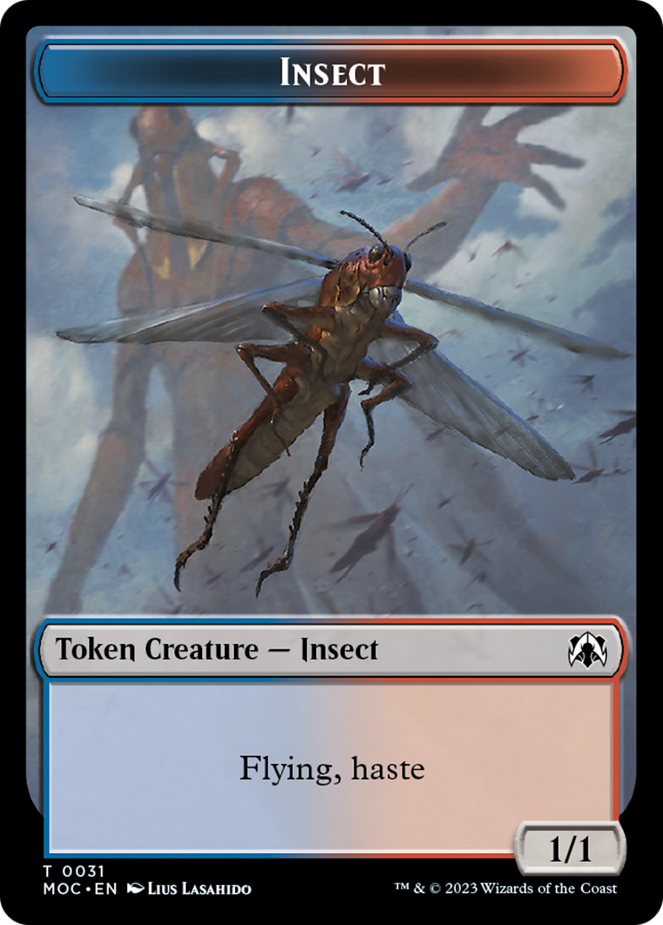 Soldier // Insect Double-Sided Token [March of the Machine Commander Tokens] | Spectrum Games