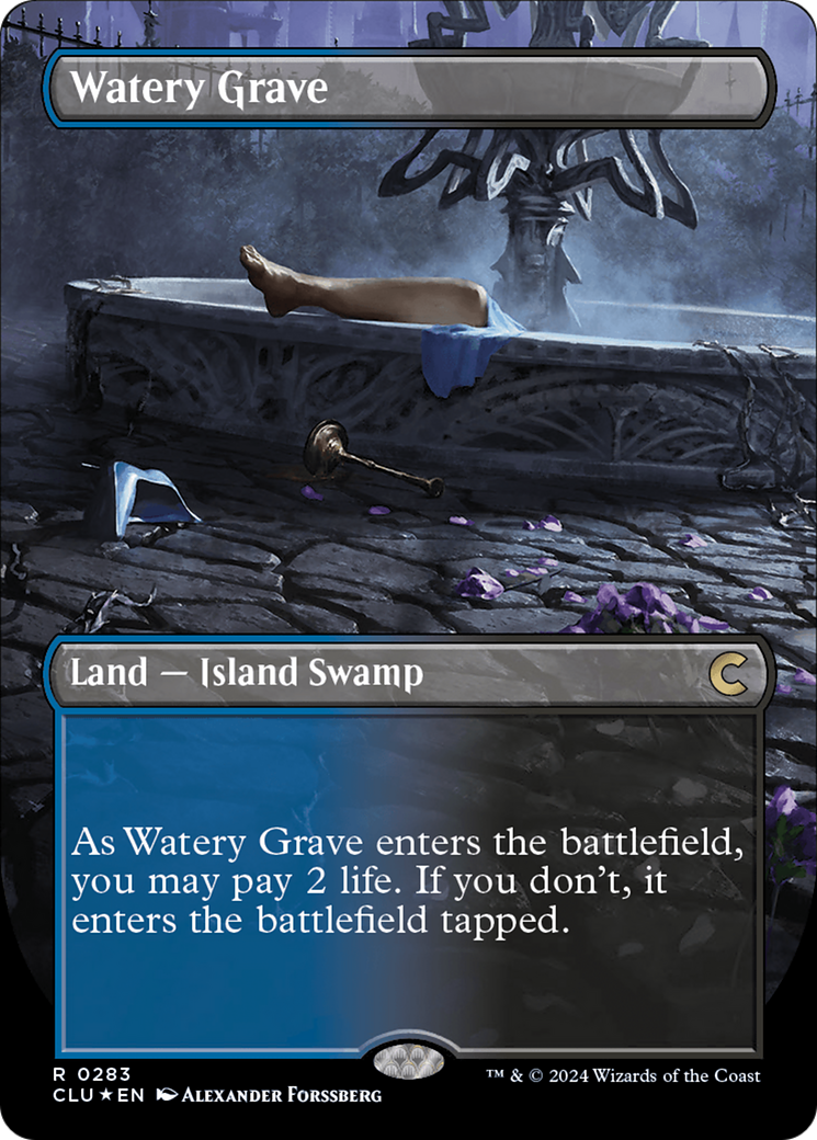 Watery Grave (Borderless) [Ravnica: Clue Edition] | Spectrum Games