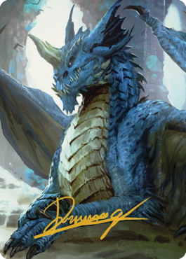Young Blue Dragon Art Card (Gold-Stamped Signature) [Commander Legends: Battle for Baldur's Gate Art Series] | Spectrum Games