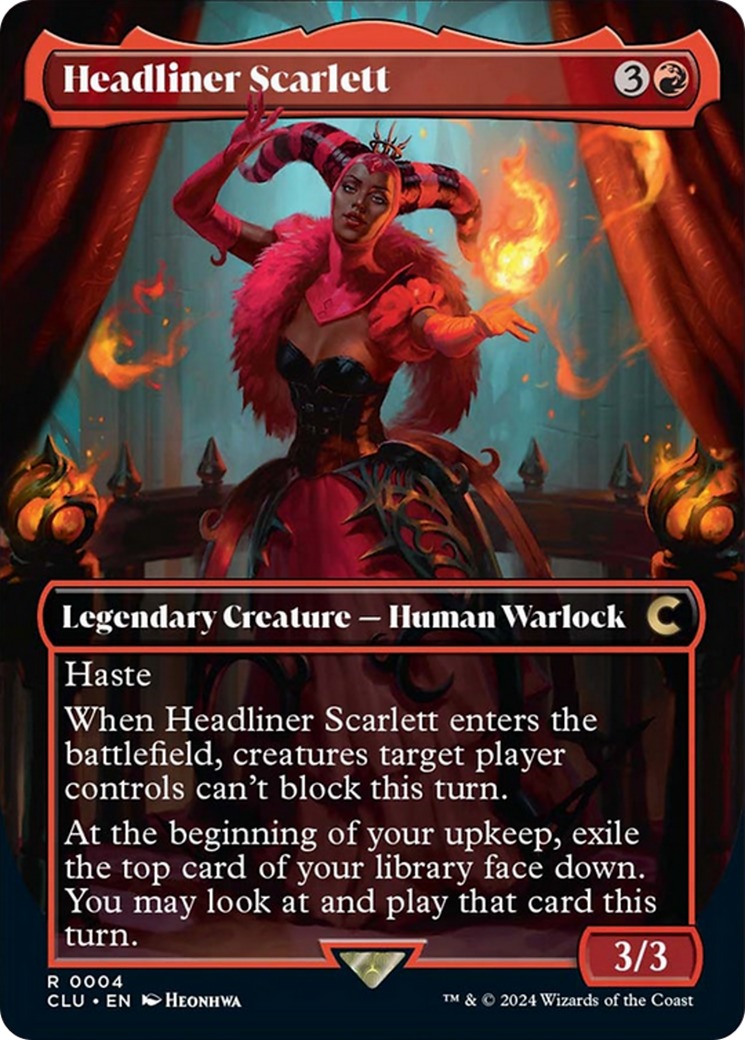 Headliner Scarlett (Borderless) [Ravnica: Clue Edition] | Spectrum Games