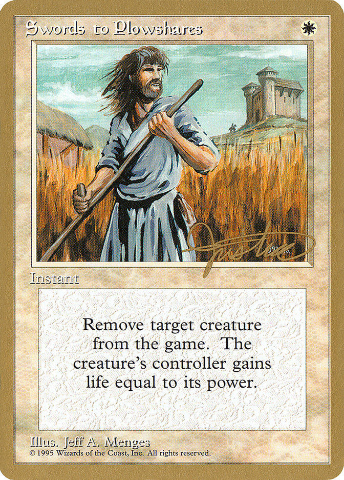 Swords to Plowshares (Mark Justice) [Pro Tour Collector Set] | Spectrum Games