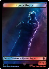 Human Rogue // Dinosaur Double-Sided Token (Surge Foil) [Doctor Who Tokens] | Spectrum Games