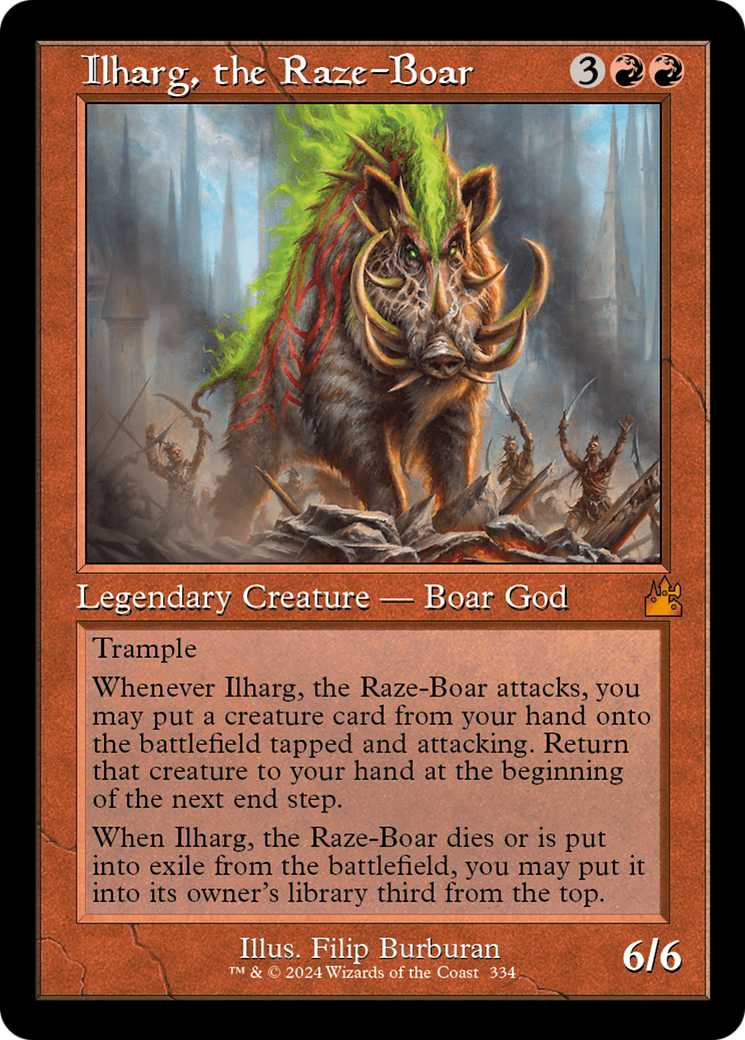 Ilharg, the Raze-Boar (Retro Frame) [Ravnica Remastered] | Spectrum Games