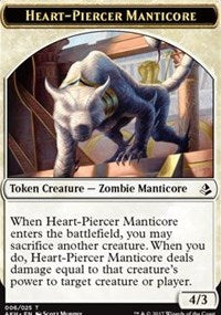 Heart-Piercer Manticore // Warrior Token [Amonkhet Tokens] | Spectrum Games