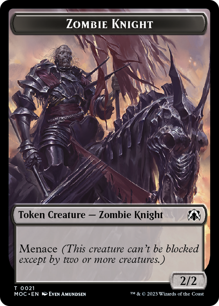 Zombie Knight // Human (6) Double-Sided Token [March of the Machine Commander Tokens] | Spectrum Games