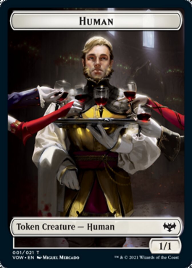 Human (001) // Vampire (007) Double-sided Token [Innistrad: Crimson Vow Tokens] | Spectrum Games