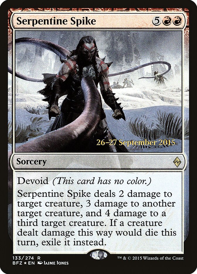 Serpentine Spike  [Battle for Zendikar Prerelease Promos] | Spectrum Games