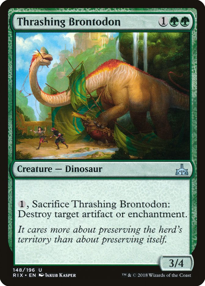 Thrashing Brontodon [Rivals of Ixalan] | Spectrum Games