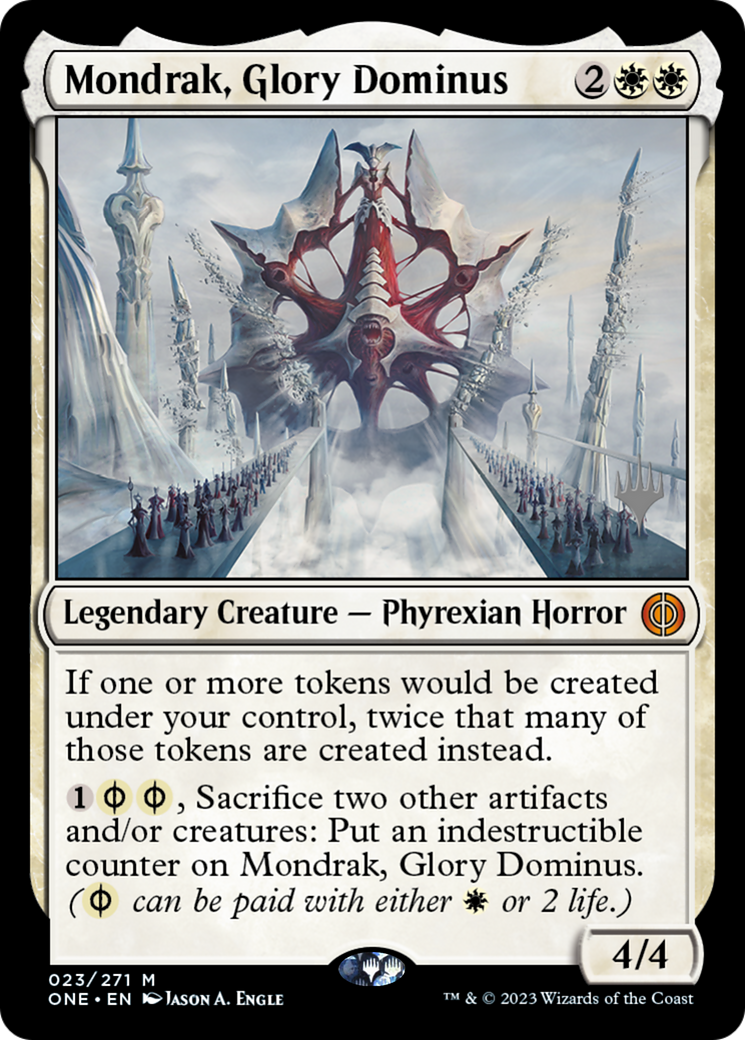 Mondrak, Glory Dominus (Promo Pack) [Phyrexia: All Will Be One Promos] | Spectrum Games