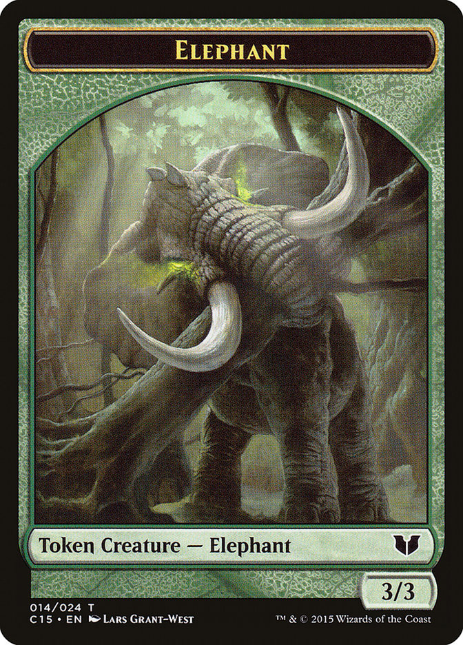 Elephant // Saproling Double-Sided Token [Commander 2015 Tokens] | Spectrum Games