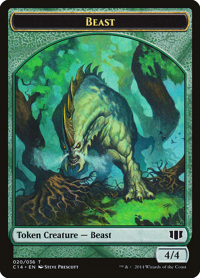 Elf Druid // Beast (020/036) Double-sided Token [Commander 2014 Tokens] | Spectrum Games