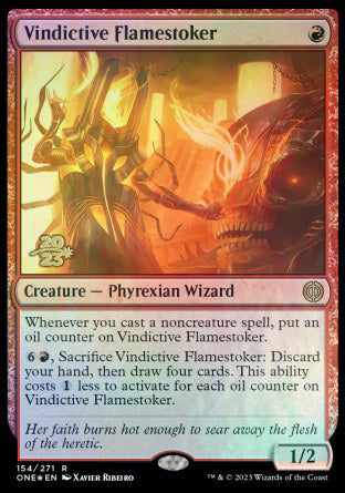 Vindictive Flamestoker [Phyrexia: All Will Be One Prerelease Promos] | Spectrum Games