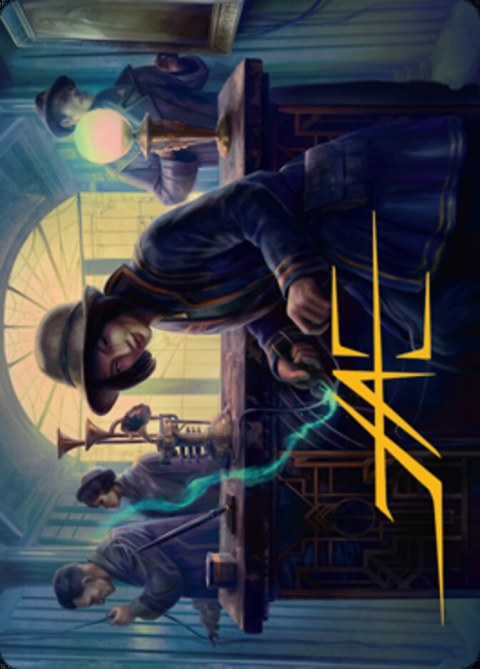 Wiretapping Art Card (Gold-Stamped Signature) [Streets of New Capenna Art Series] | Spectrum Games