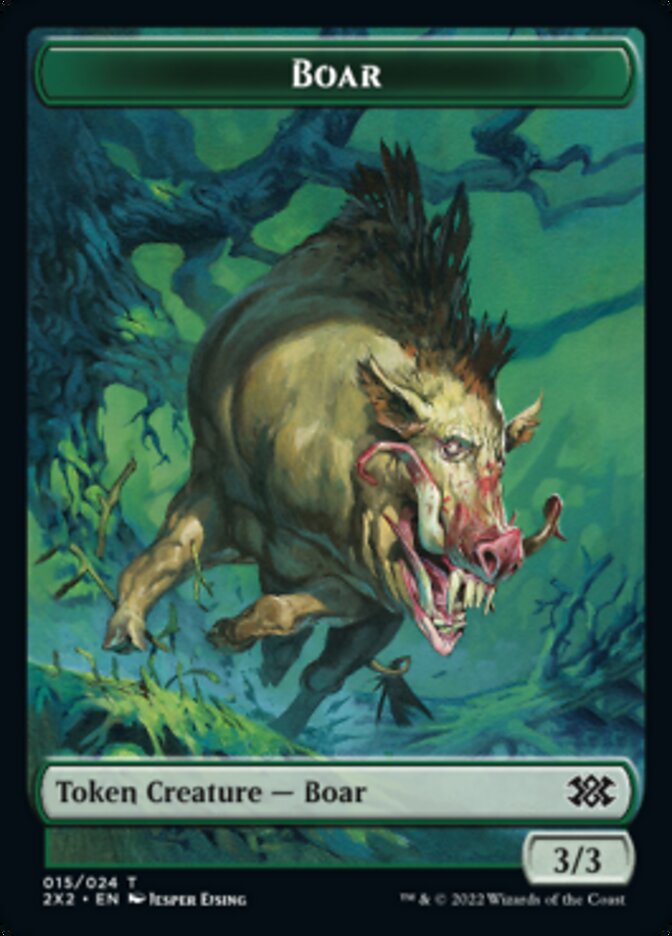 Boar // Knight Double-sided Token [Double Masters 2022 Tokens] | Spectrum Games
