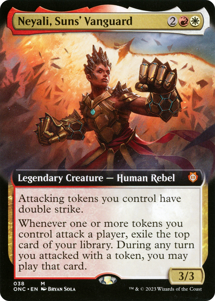 Neyali, Suns' Vanguard (Extended Art) [Phyrexia: All Will Be One Commander] | Spectrum Games