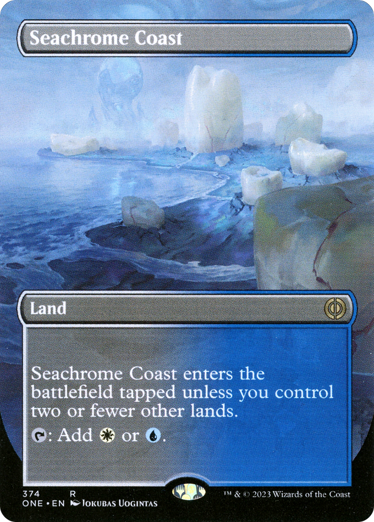 Seachrome Coast (Borderless Alternate Art) [Phyrexia: All Will Be One] | Spectrum Games