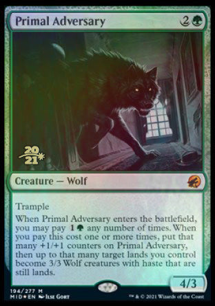 Primal Adversary [Innistrad: Midnight Hunt Prerelease Promos] | Spectrum Games