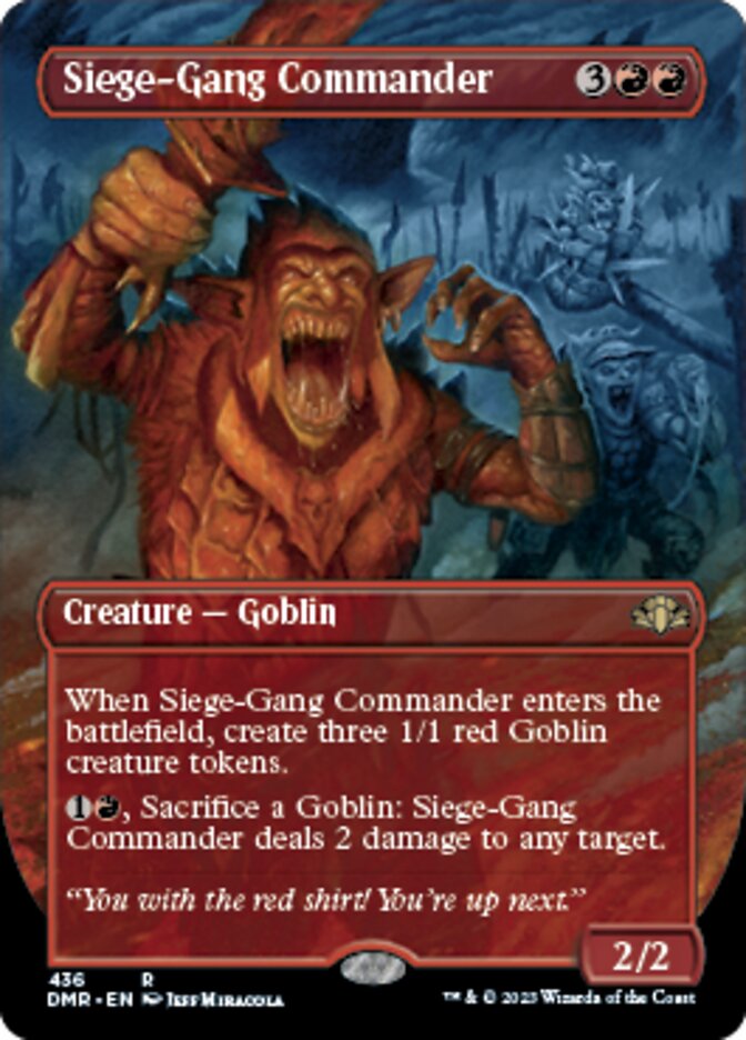 Siege-Gang Commander (Borderless Alternate Art) [Dominaria Remastered] | Spectrum Games