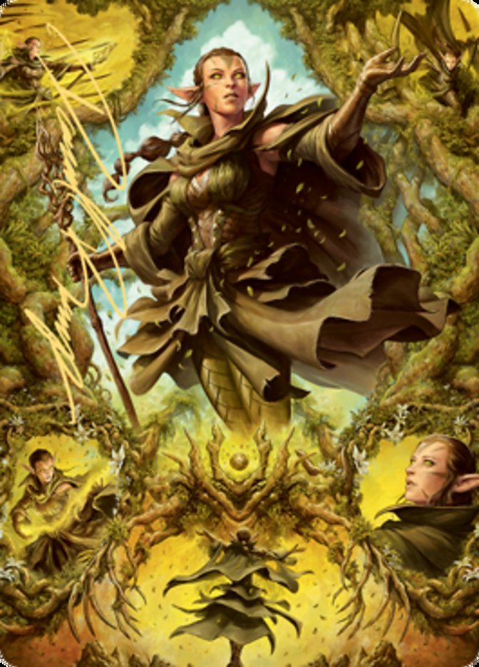 Nissa of Shadowed Boughs 2 Art Card (Gold-Stamped Signature) [Zendikar Rising Art Series] | Spectrum Games