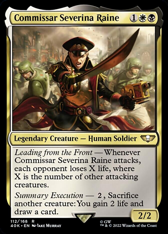 Commissar Severina Raine (Surge Foil) [Universes Beyond: Warhammer 40,000] | Spectrum Games