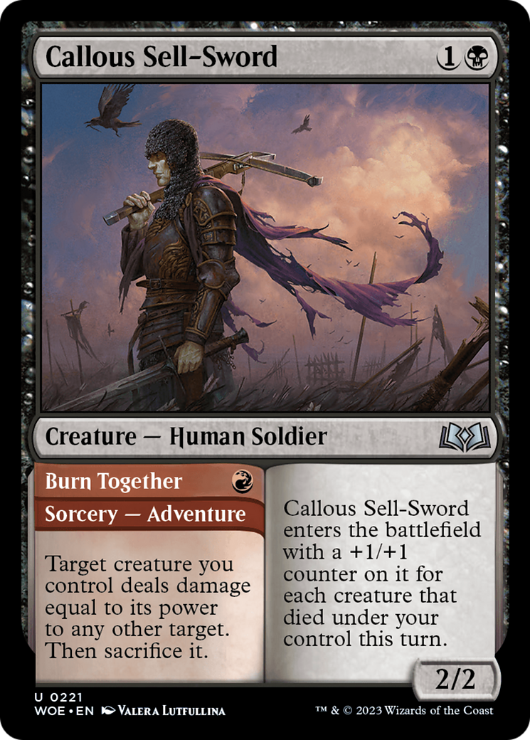 Callous Sell-Sword // Burn Together [Wilds of Eldraine] | Spectrum Games