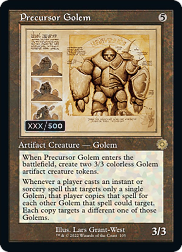 Precursor Golem (Retro Schematic) (Serial Numbered) [The Brothers' War Retro Artifacts] | Spectrum Games