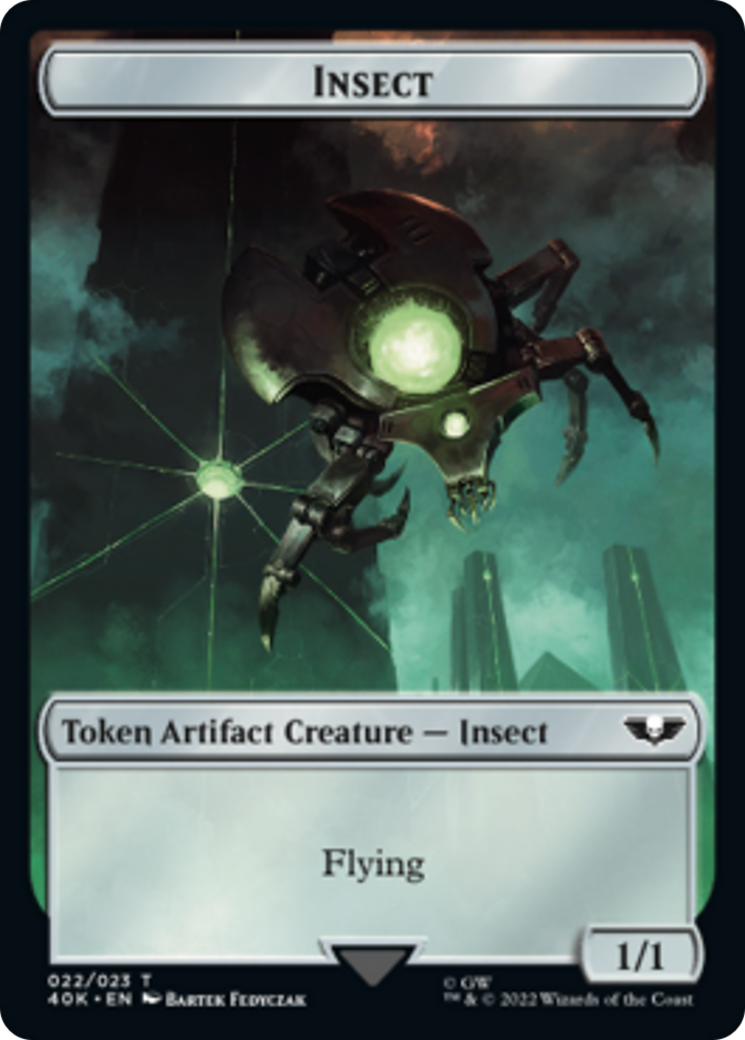 Necron Warrior // Insect Double-Sided (Surge Foil) [Warhammer 40,000 Tokens] | Spectrum Games