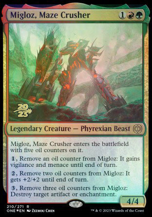 Migloz, Maze Crusher [Phyrexia: All Will Be One Prerelease Promos] | Spectrum Games