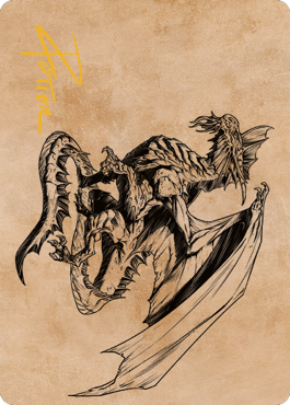 Ancient Silver Dragon Art Card (47) (Gold-Stamped Signature) [Commander Legends: Battle for Baldur's Gate Art Series] | Spectrum Games