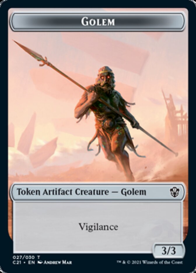 Golem (027) // Thopter Token [Commander 2021 Tokens] | Spectrum Games