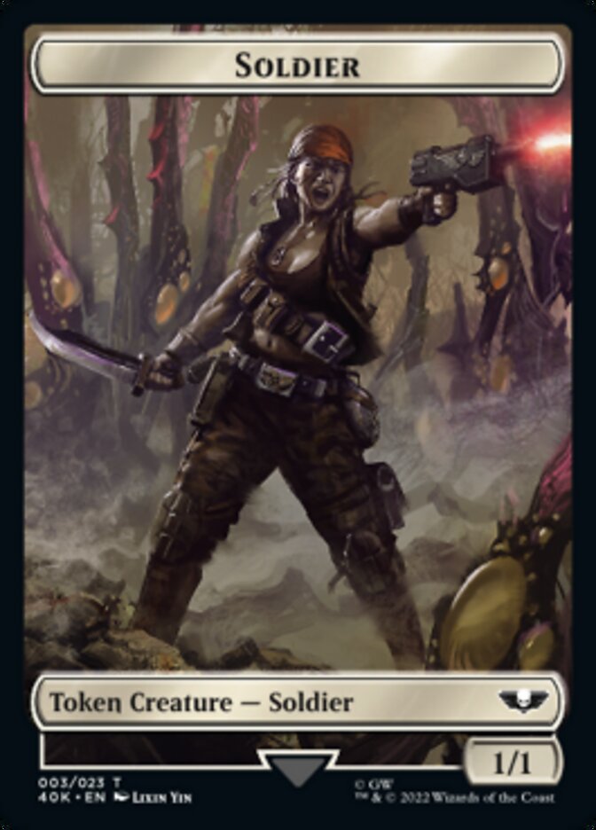 Soldier (003) // Ultramarines Honour Guard Double-sided Token (Surge Foil) [Universes Beyond: Warhammer 40,000 Tokens] | Spectrum Games