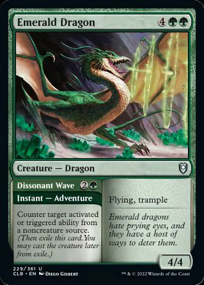 Emerald Dragon // Dissonant Wave [Commander Legends: Battle for Baldur's Gate] | Spectrum Games