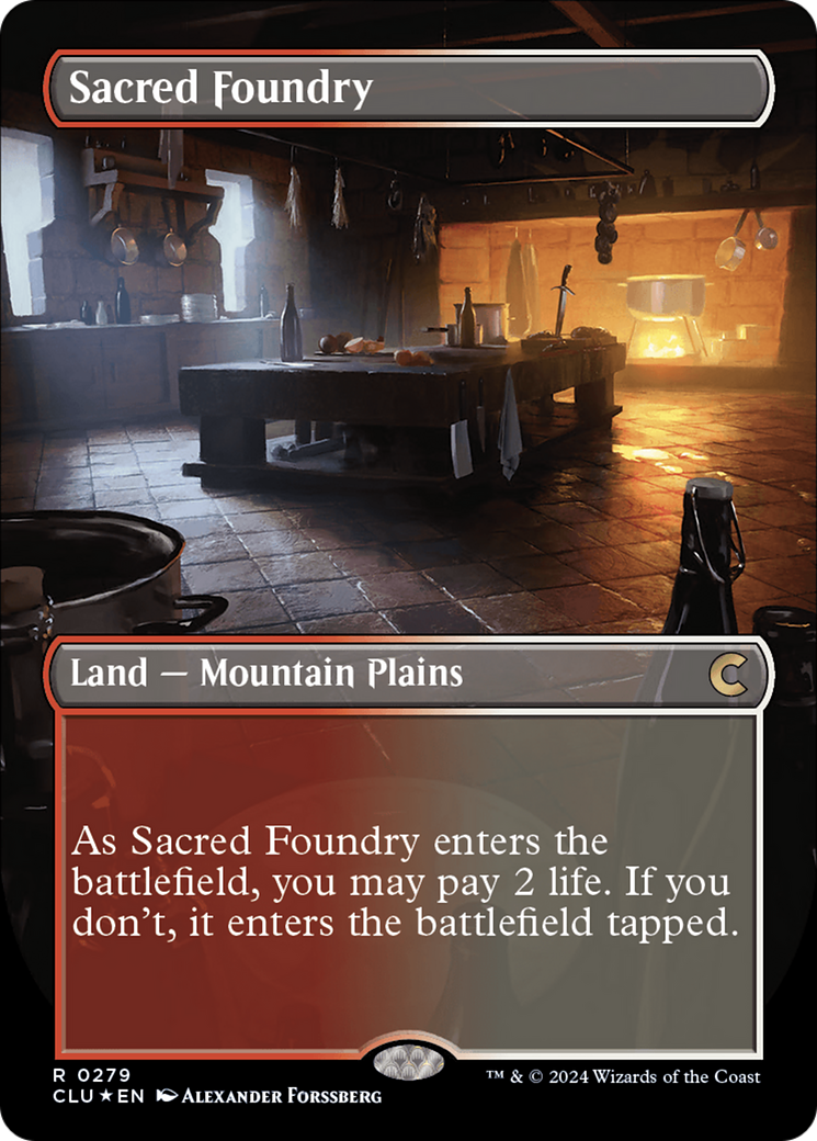 Sacred Foundry (Borderless) [Ravnica: Clue Edition] | Spectrum Games