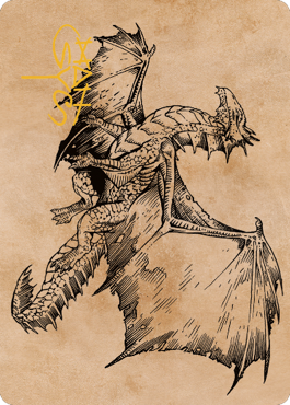 Ancient Bronze Dragon Art Card (58) (Gold-Stamped Signature) [Commander Legends: Battle for Baldur's Gate Art Series] | Spectrum Games