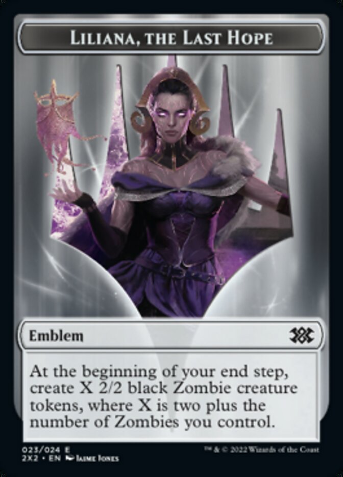 Liliana, the Last Hope Emblem // Spirit Double-sided Token [Double Masters 2022 Tokens] | Spectrum Games