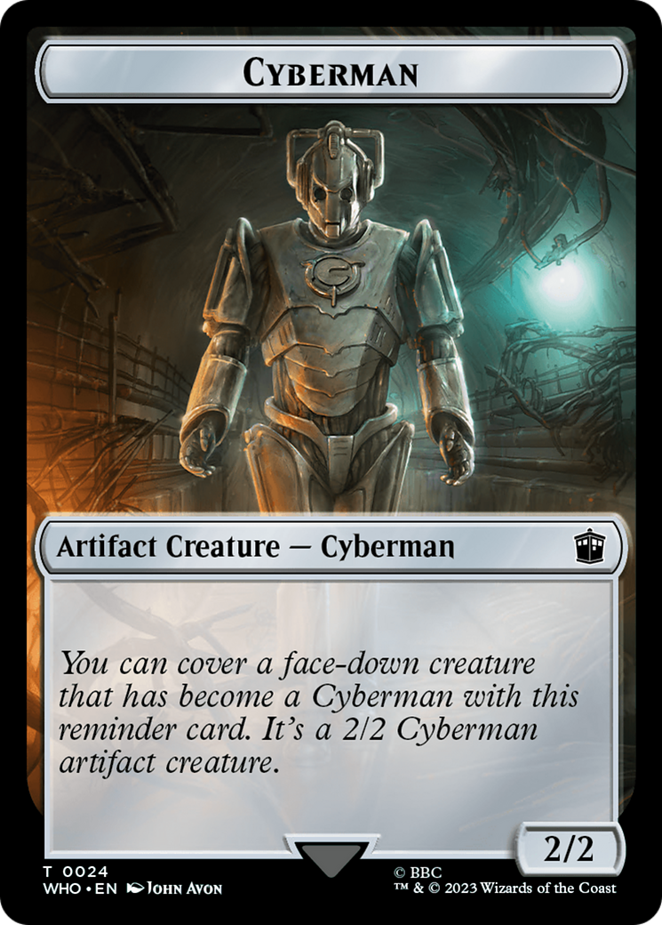Human (0006) // Cyberman Double-Sided Token [Doctor Who Tokens] | Spectrum Games